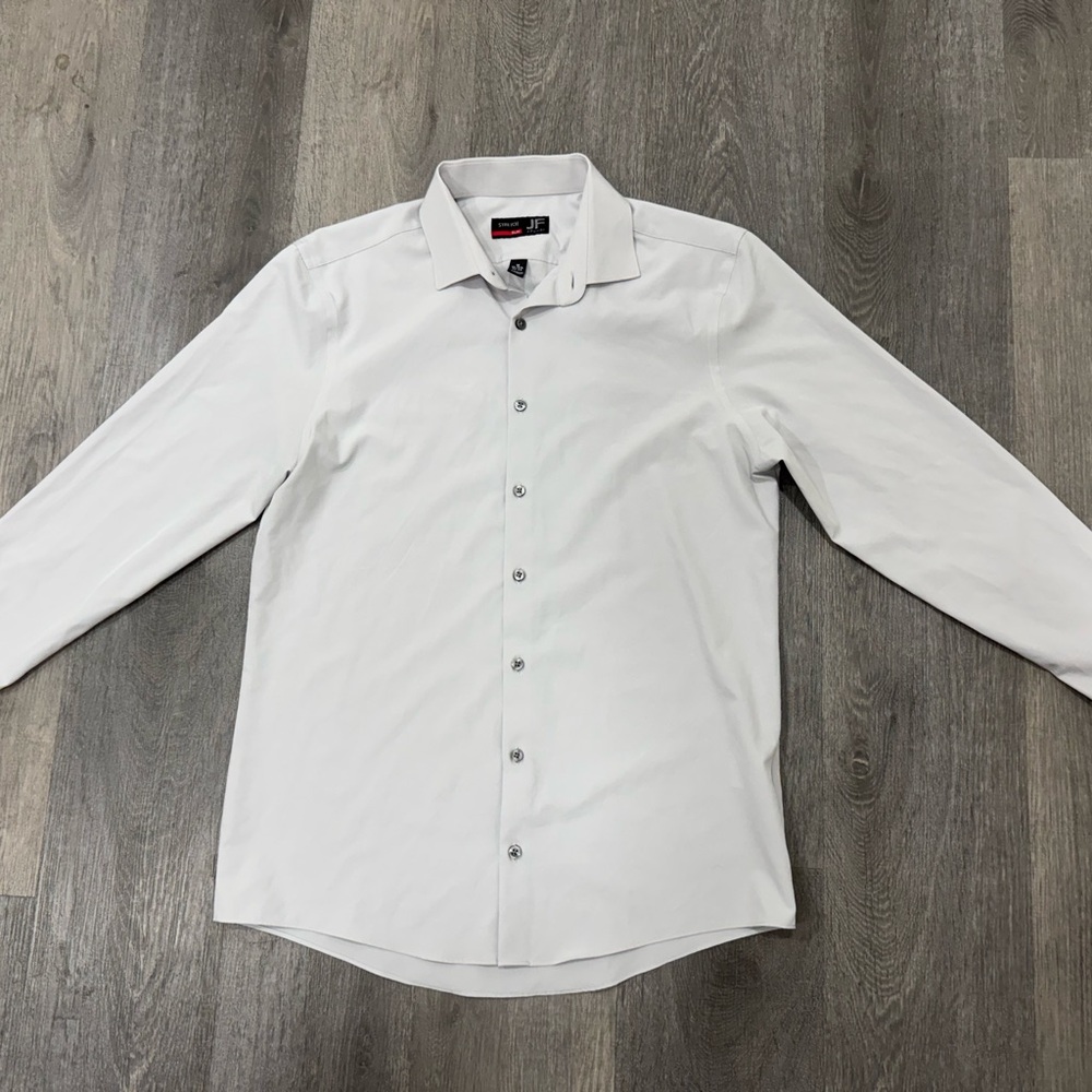 J.Ferrar White Men's Long-Sleeve Dress Shirt
